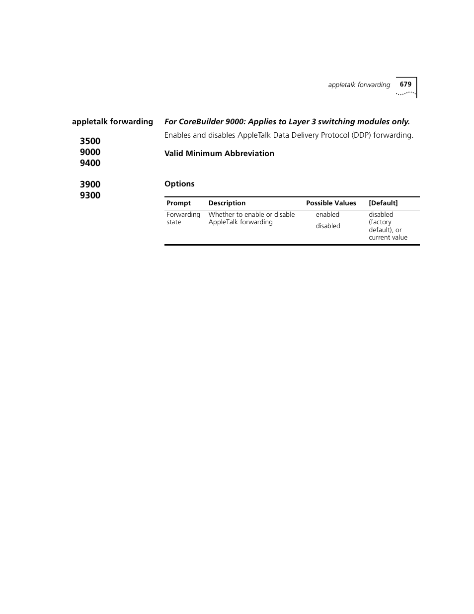 Appletalk forwarding | 3Com 3500 User Manual | Page 679 / 784