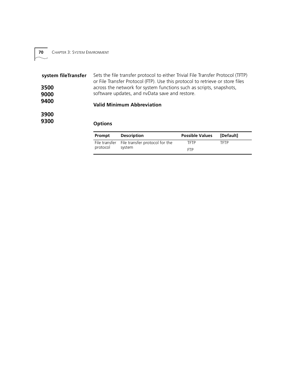 System filetransfer | 3Com 3500 User Manual | Page 70 / 784