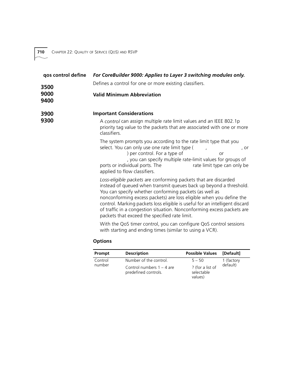 Qos control define | 3Com 3500 User Manual | Page 710 / 784