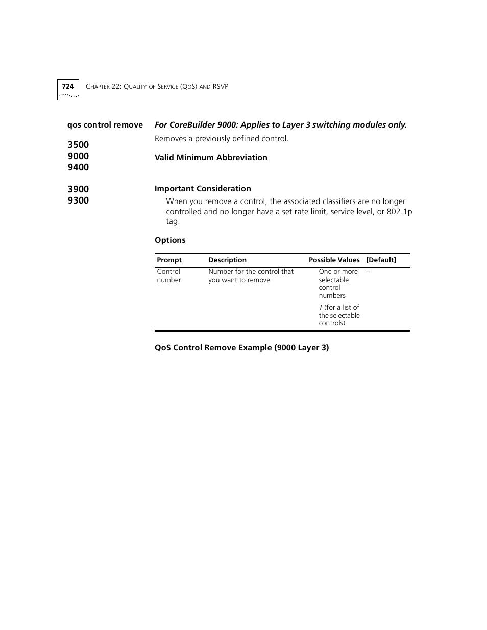 Qos control remove | 3Com 3500 User Manual | Page 724 / 784