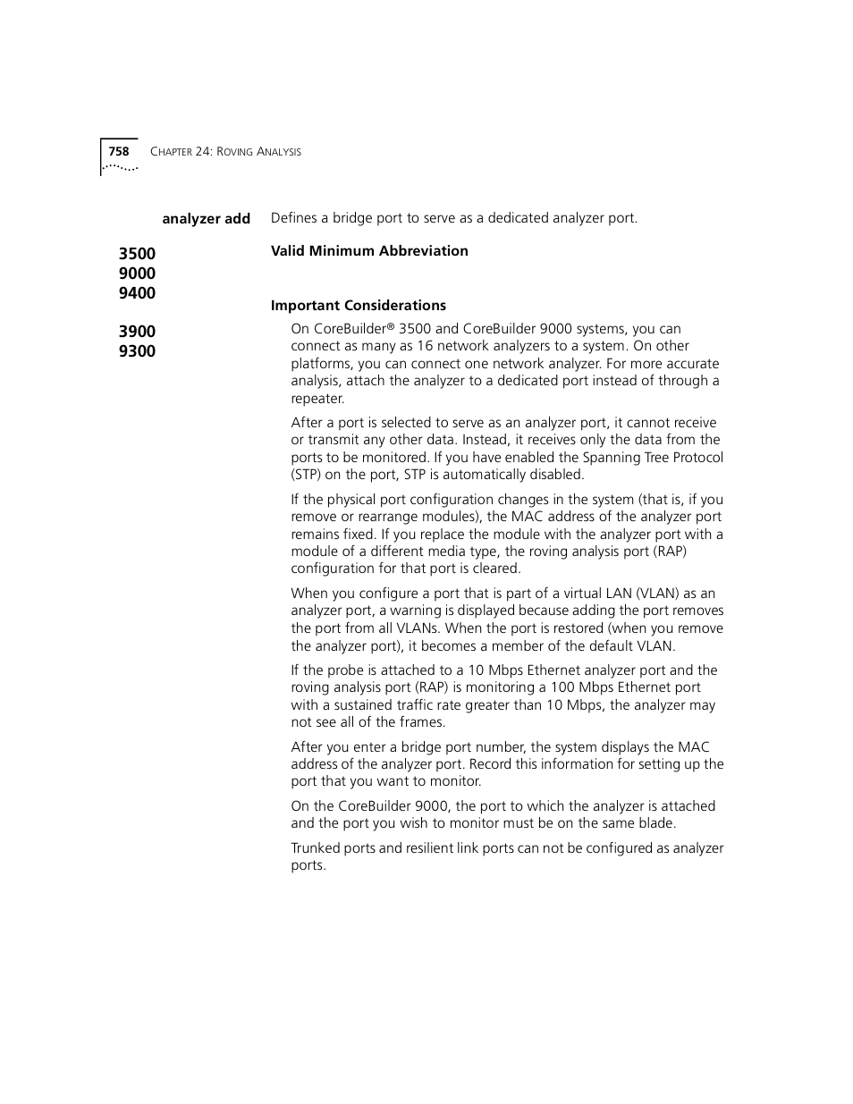 Analyzer add | 3Com 3500 User Manual | Page 758 / 784