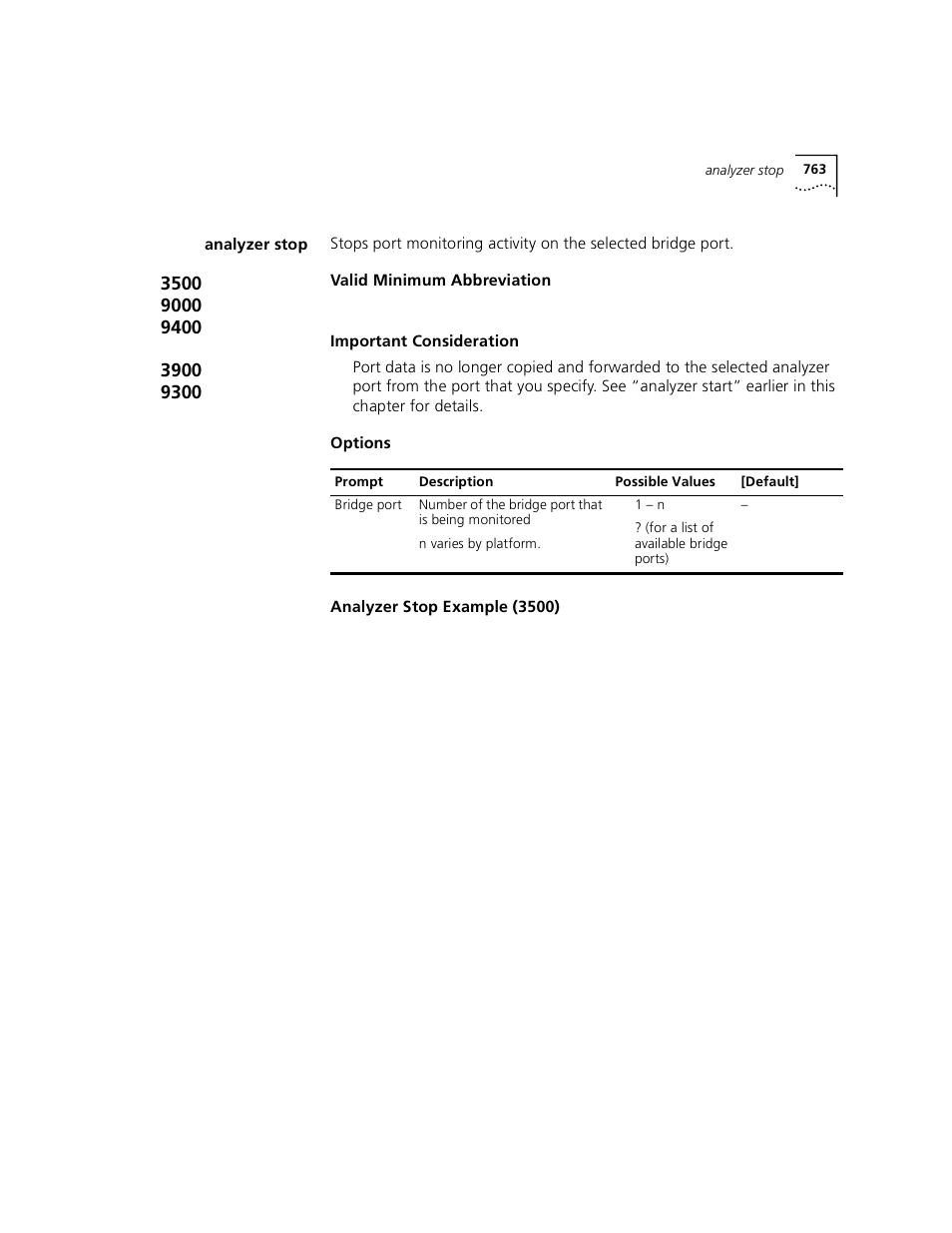 Analyzer stop | 3Com 3500 User Manual | Page 763 / 784
