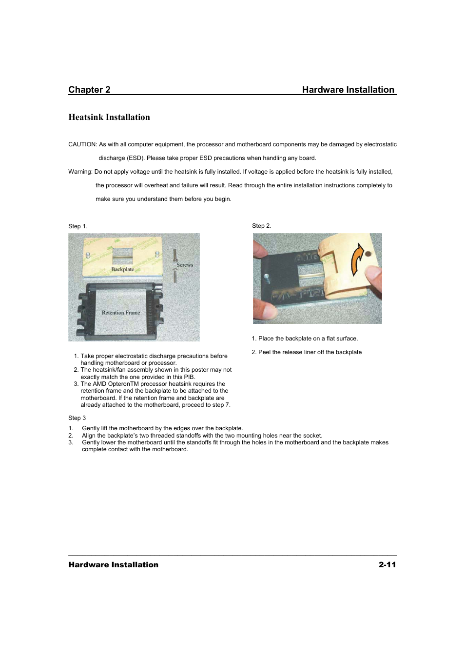 Chapter 2 hardware installation, Heatsink installation | 3Com IWILL DK8X User Manual | Page 25 / 64