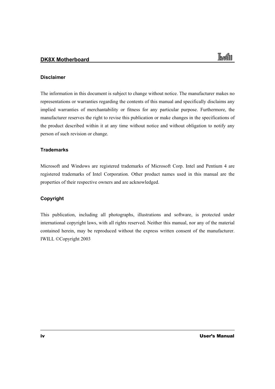3Com IWILL DK8X User Manual | Page 4 / 64