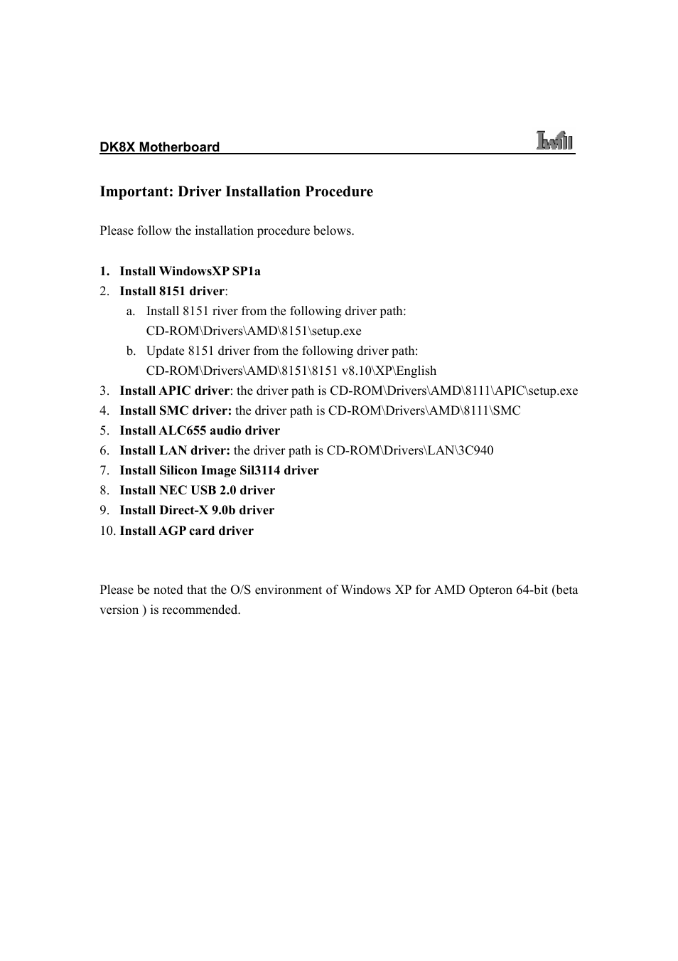 3Com IWILL DK8X User Manual | Page 64 / 64