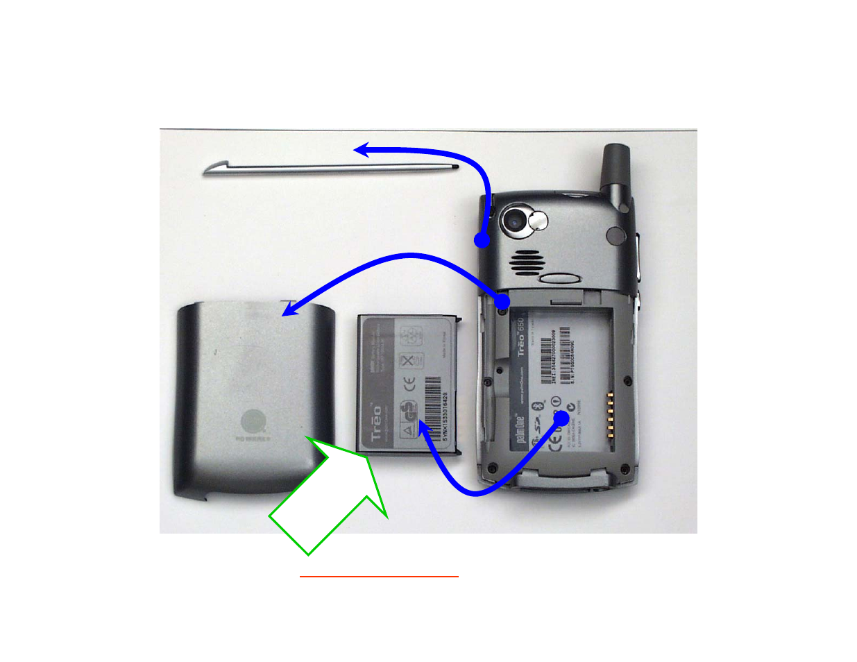 T650.03 remove battery and stylus, Li io n | Treo T 650 User Manual | Page 3 / 18