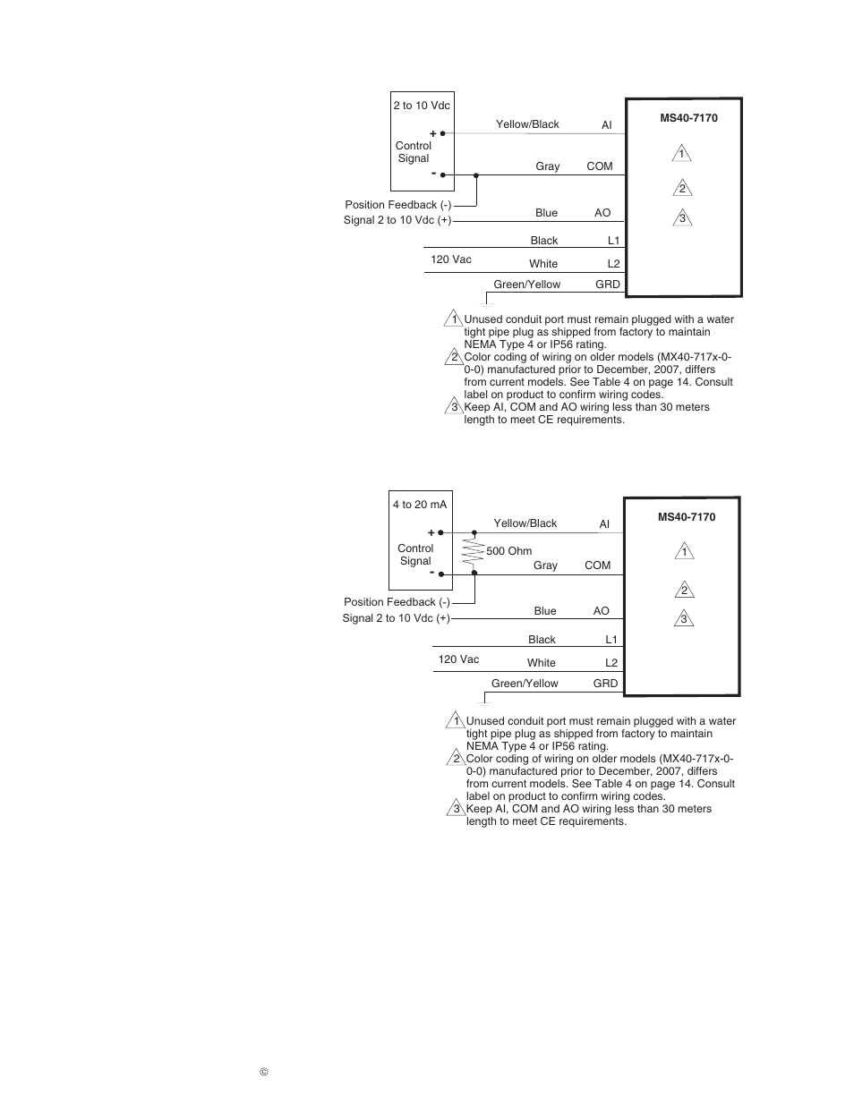 Typical applications (wiring diagrams) | Schneider Electric MS40-717X User Manual | Page 4 / 16