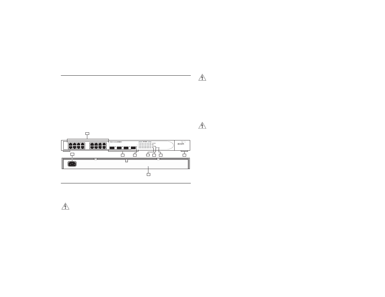 How to use the baseline switch 2816-sfp plus, Front and rear panels, Front panel features | 2816-sfp p, Aseline, Witch | 3Com 2816-SFP Plus (3C16485) User Manual | Page 9 / 66