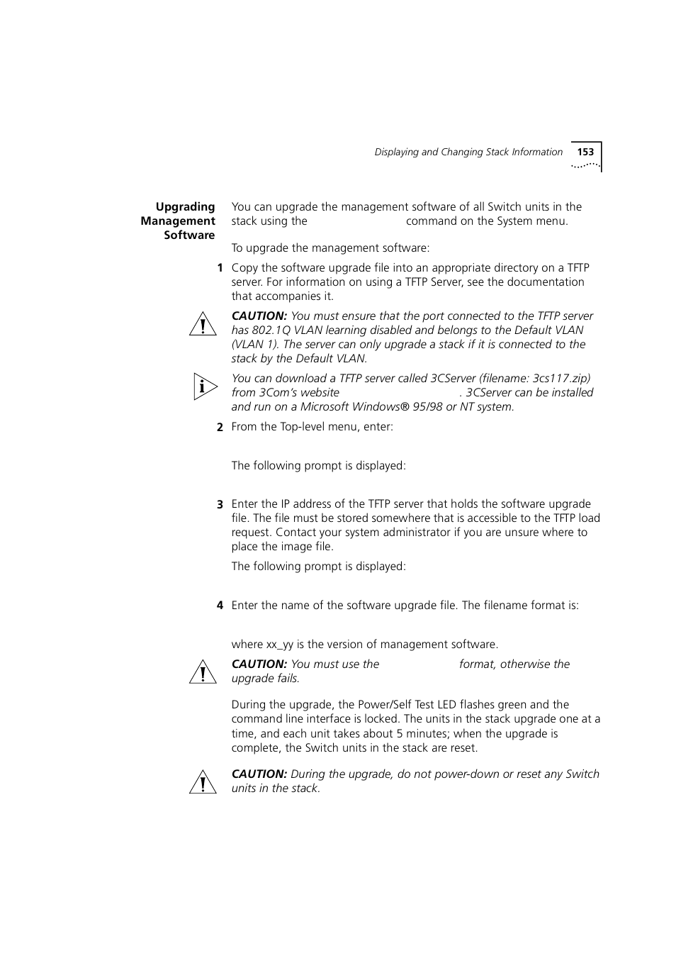 Upgrading management software, Fastip and the switch database, Upgrading management softwar | 3Com 1100 User Manual | Page 153 / 248