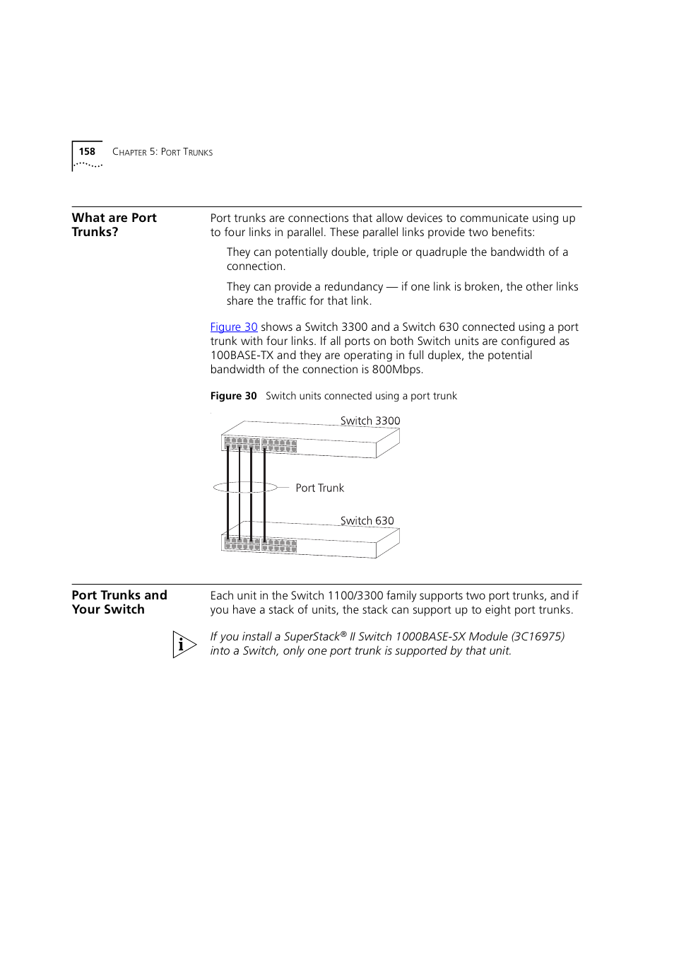 What are port trunks, Port trunks and your switch, Port trunks and your switc | 3Com 1100 User Manual | Page 158 / 248