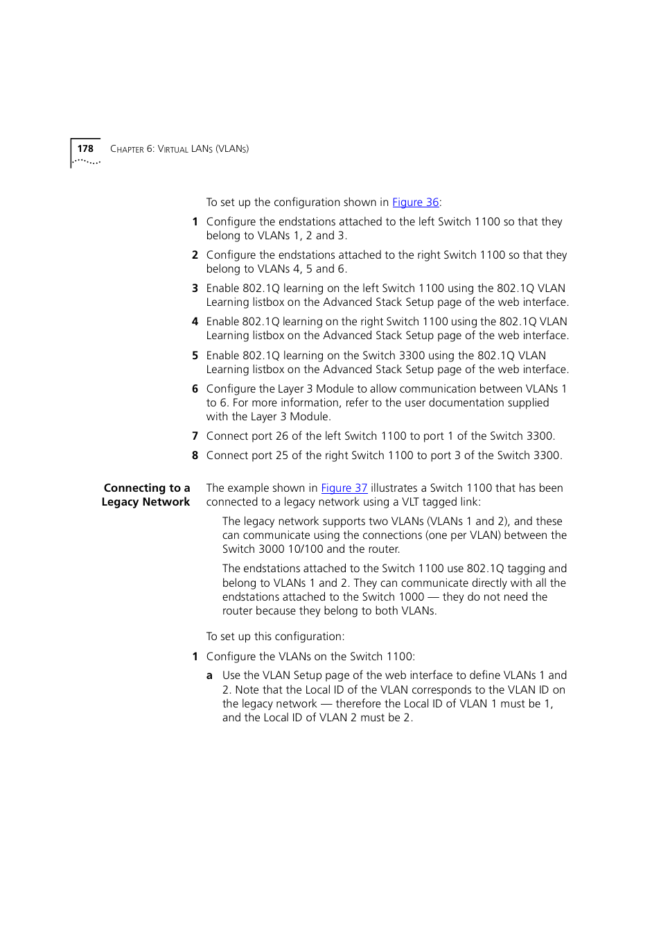 Connecting to a legacy network, Connecting to a legacy networ | 3Com 1100 User Manual | Page 178 / 248