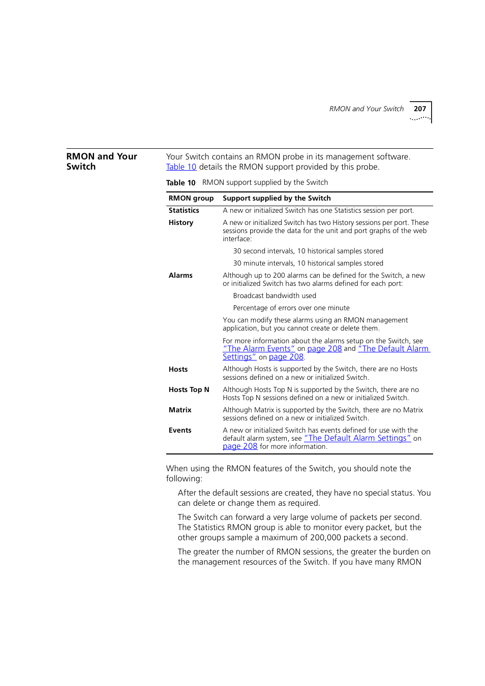 Rmon and your switch | 3Com 1100 User Manual | Page 207 / 248