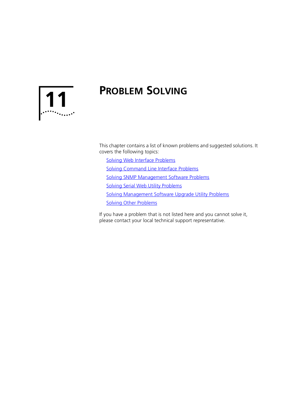 Problem solving, Roblem, Olving | 3Com 1100 User Manual | Page 213 / 248