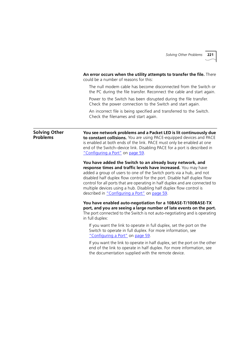 Solving other problems | 3Com 1100 User Manual | Page 221 / 248