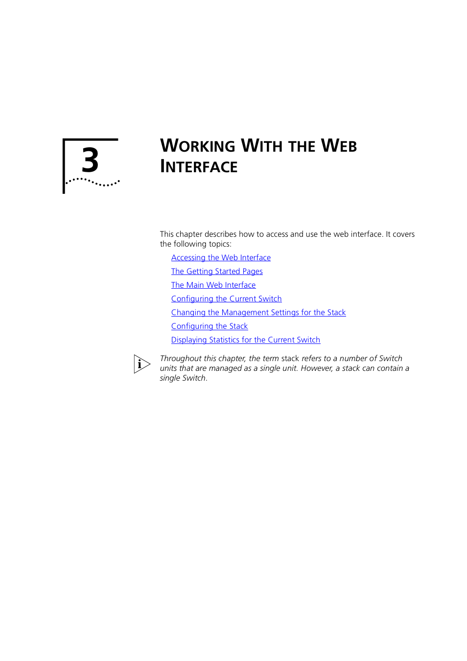 Working with the web interface, Orking, Nterface | Chapter 3, Working with the web interfac | 3Com 1100 User Manual | Page 43 / 248