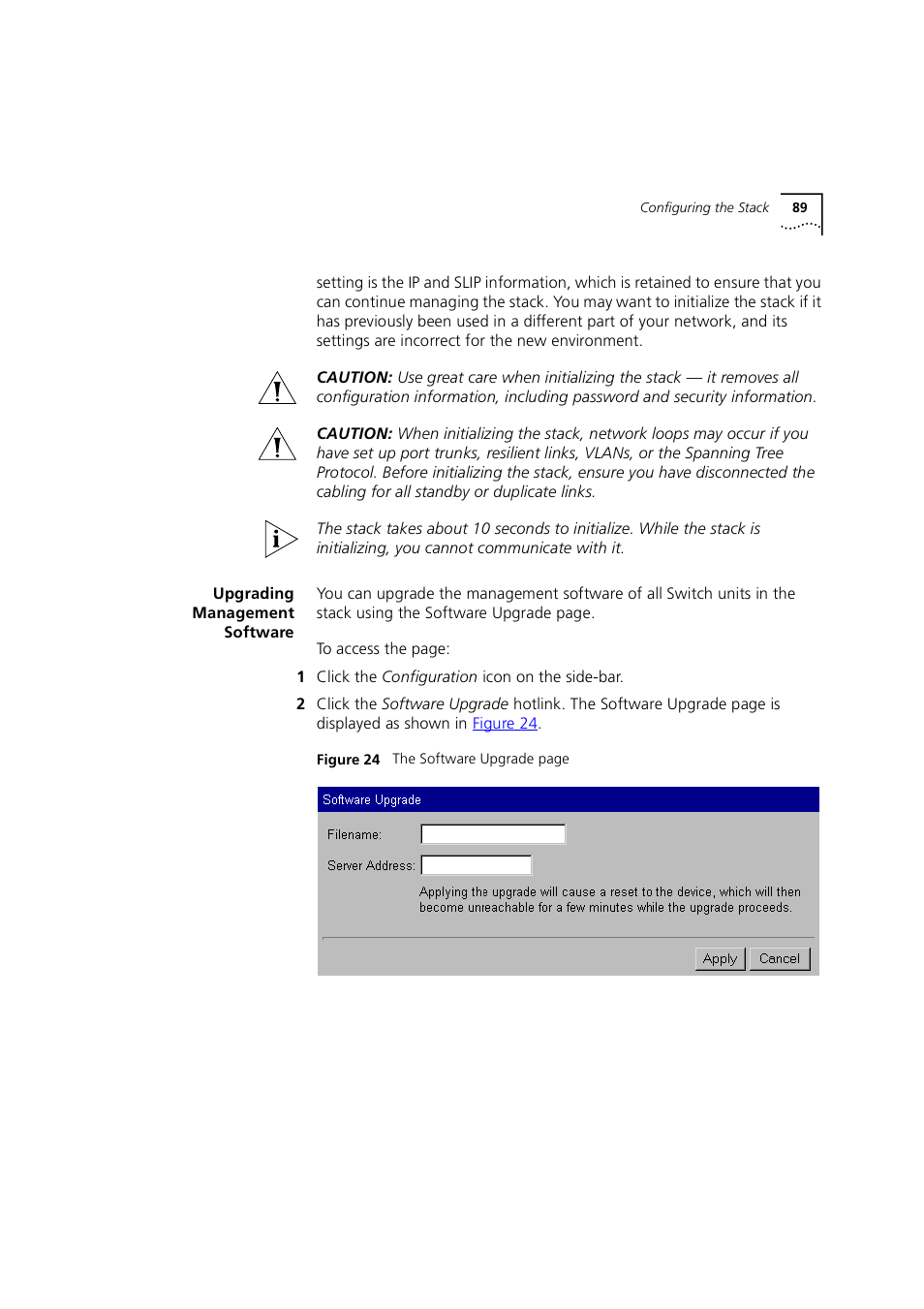 Upgrading management software | 3Com 1100 User Manual | Page 89 / 248