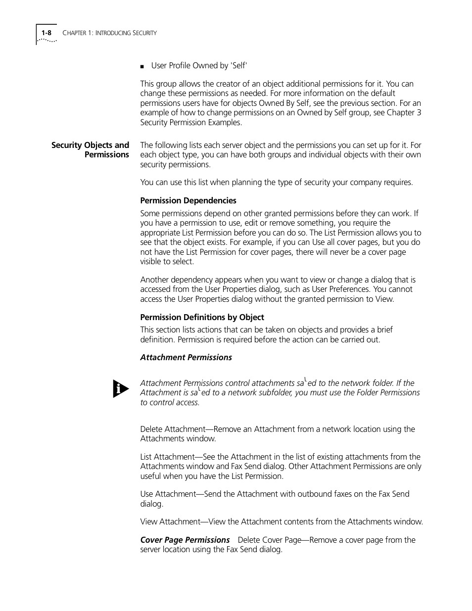 Security objects and permissions, Security objects and permissions -8 | 3Com 10031370-01 User Manual | Page 18 / 44