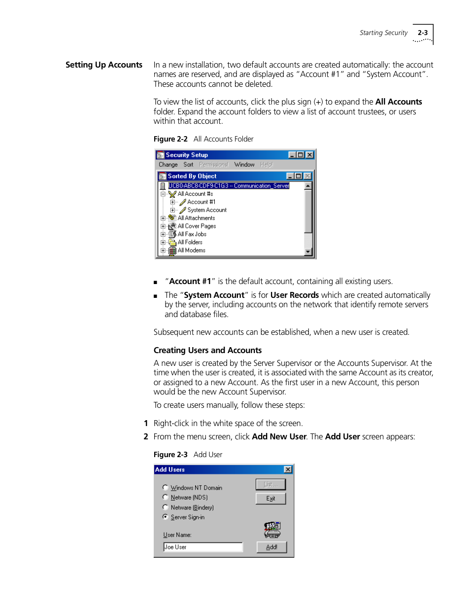 Setting up accounts, Setting up accounts -3 | 3Com 10031370-01 User Manual | Page 25 / 44
