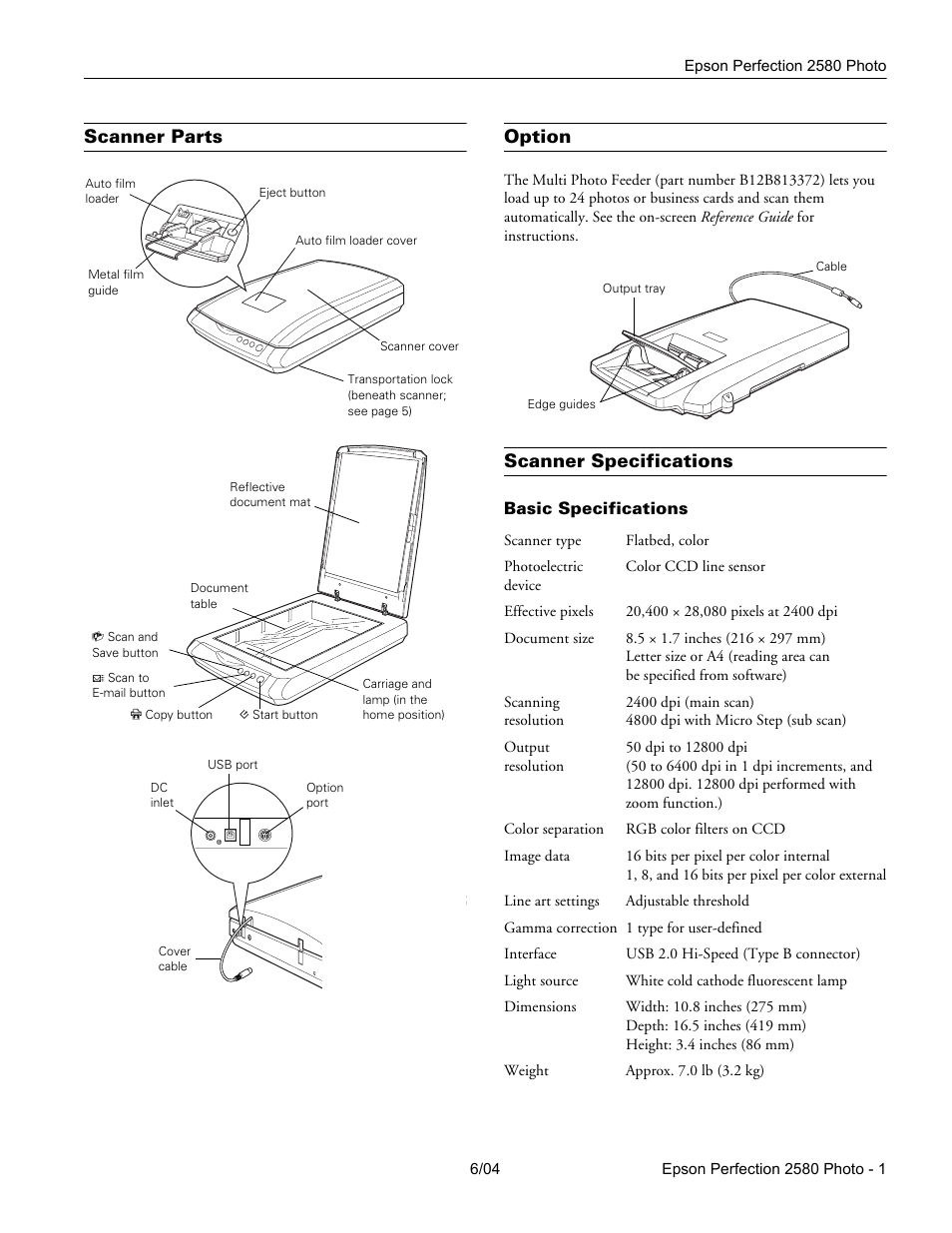 Epson Perfection 2580 User Manual | 6 pages