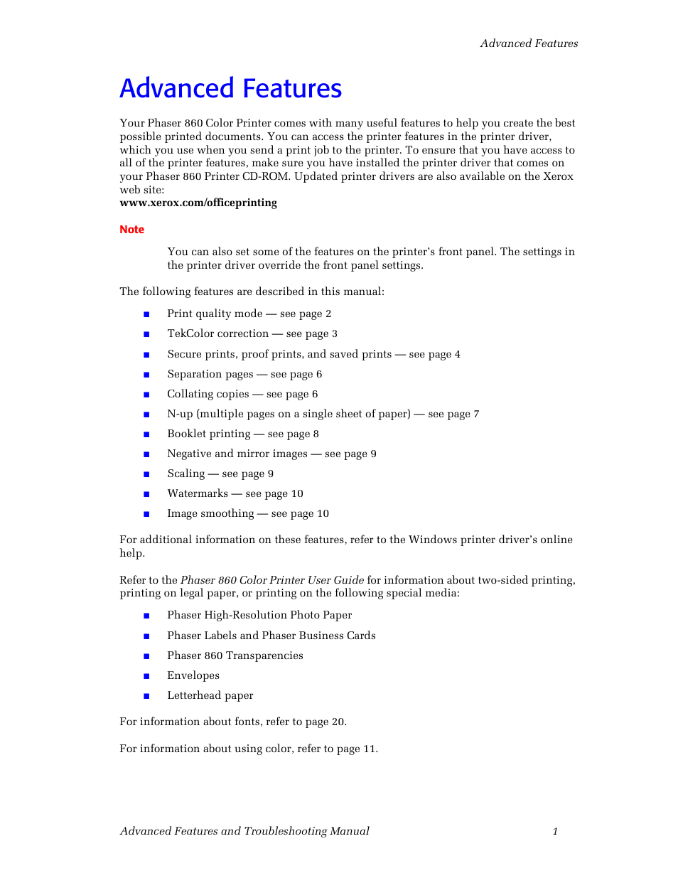 3Com Phaser Color Printer 860 User Manual | Page 7 / 74