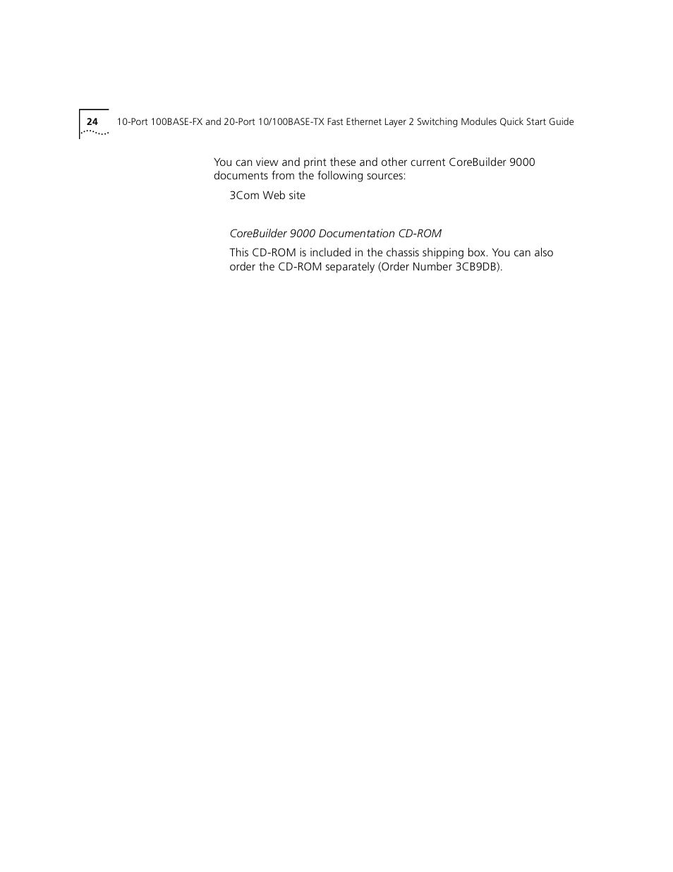 3Com 100BASE-FX User Manual | Page 24 / 28