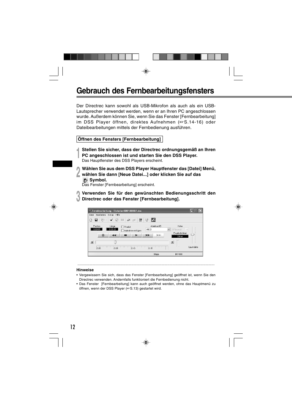 Gebrauch des fernbearbeitungsfensters | Olympus DR-1000 User Manual | Page 82 / 108