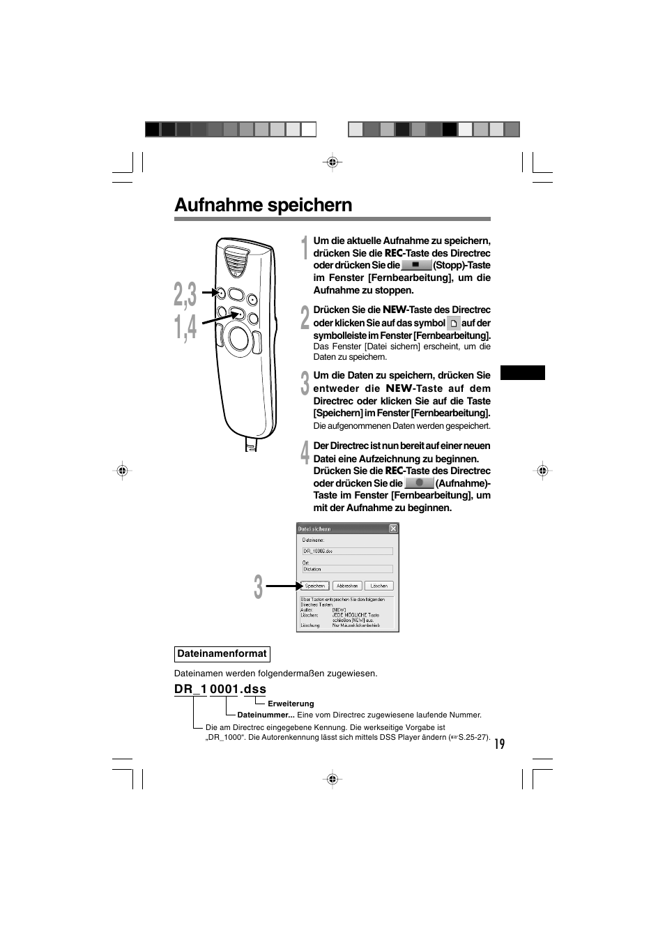 Aufnahme speichern | Olympus DR-1000 User Manual | Page 89 / 108