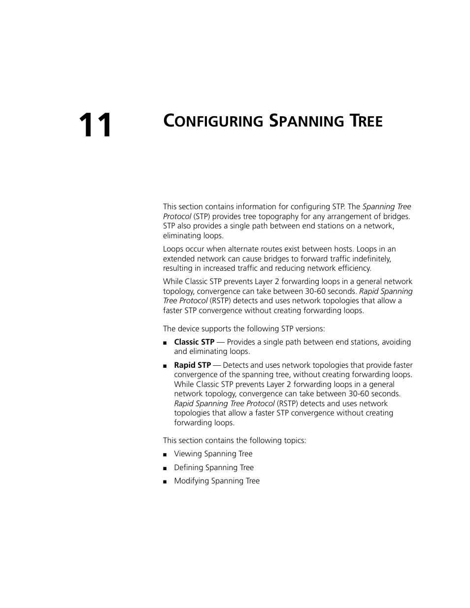 Configuring spanning tree, Onfiguring, Panning | 3Com 2924-PWR User Manual | Page 146 / 248