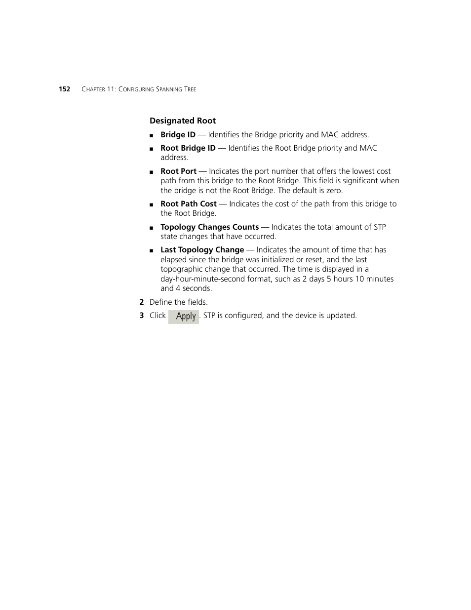 Designated root | 3Com 2924-PWR User Manual | Page 152 / 248