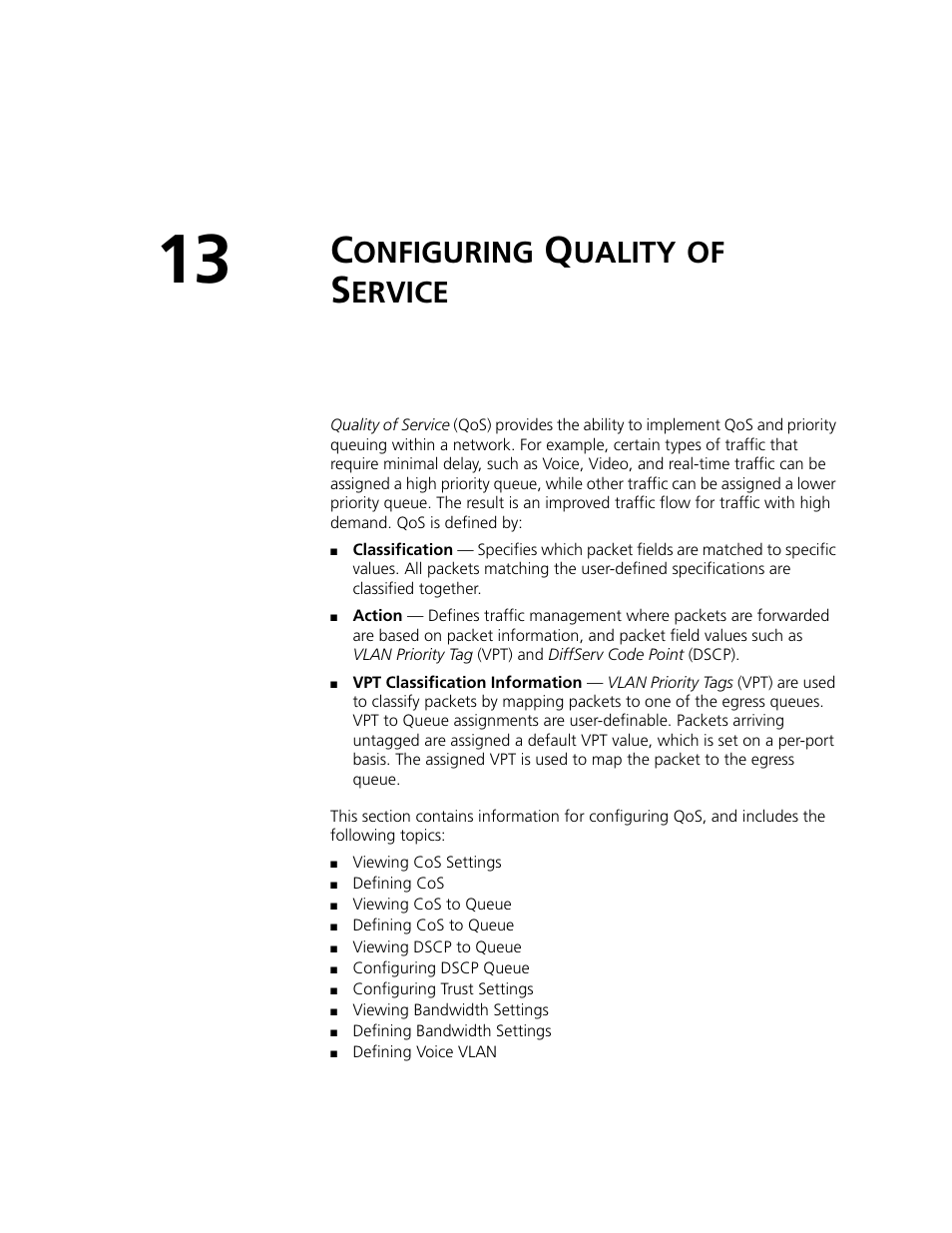 Configuring quality of service, Onfiguring, Uality | Ervice | 3Com 2924-PWR User Manual | Page 162 / 248