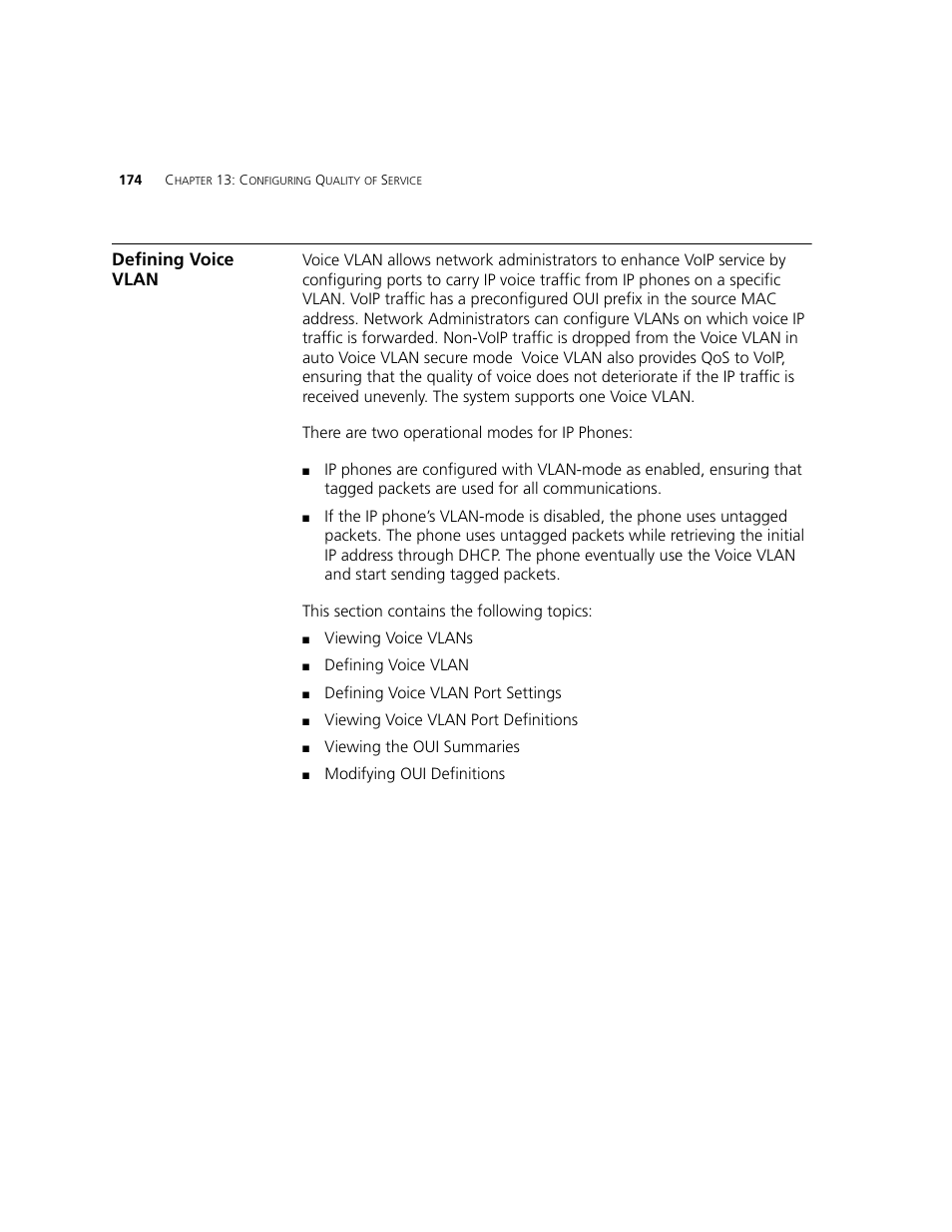 Defining voice vlan | 3Com 2924-PWR User Manual | Page 174 / 248