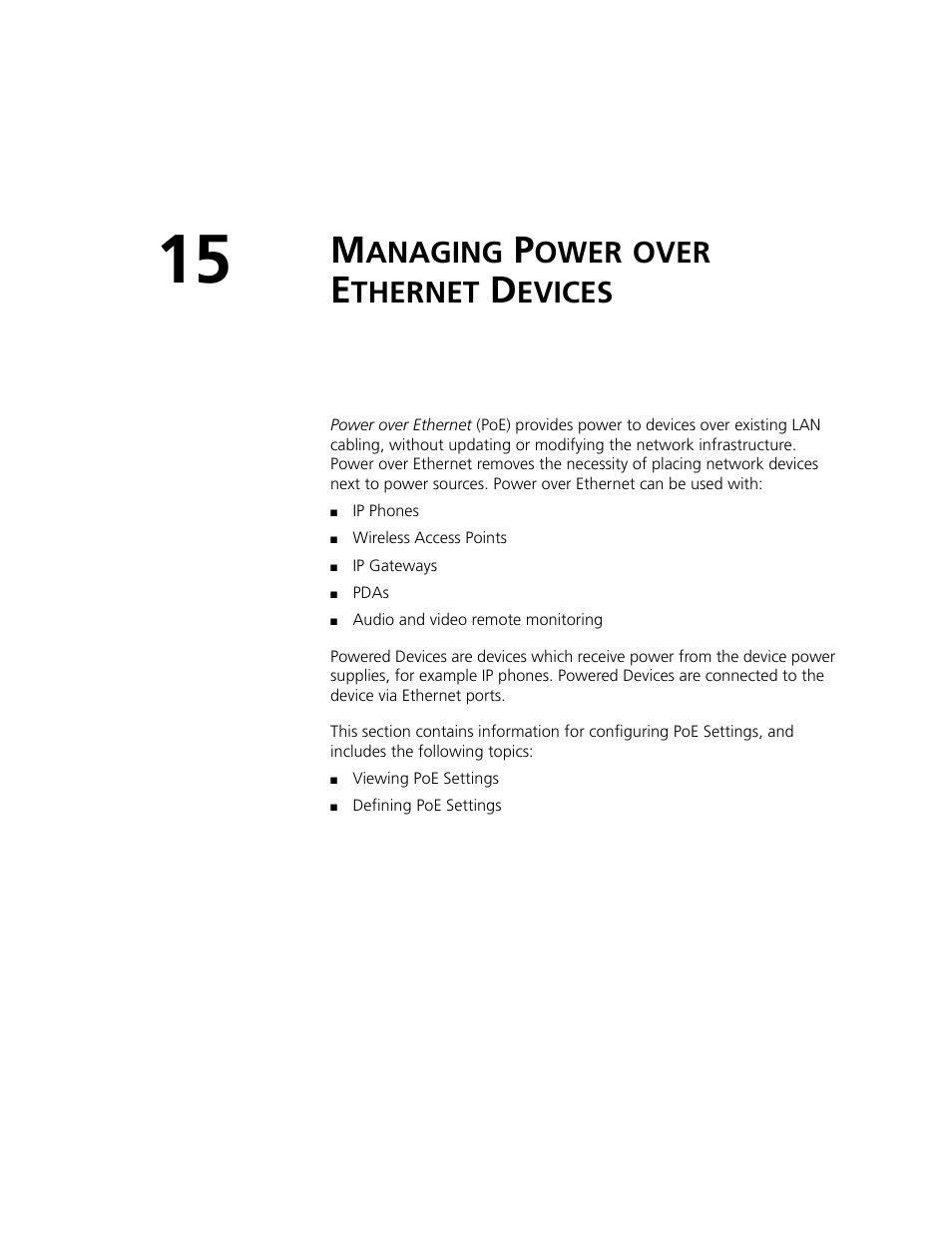 Managing power over ethernet devices, Anaging, Ower | Over, Thernet, Evices | 3Com 2924-PWR User Manual | Page 190 / 248