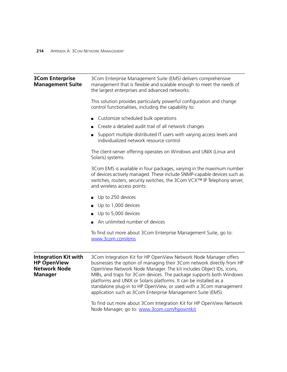 3com enterprise management suite | 3Com 2924-PWR User Manual | Page 214 / 248