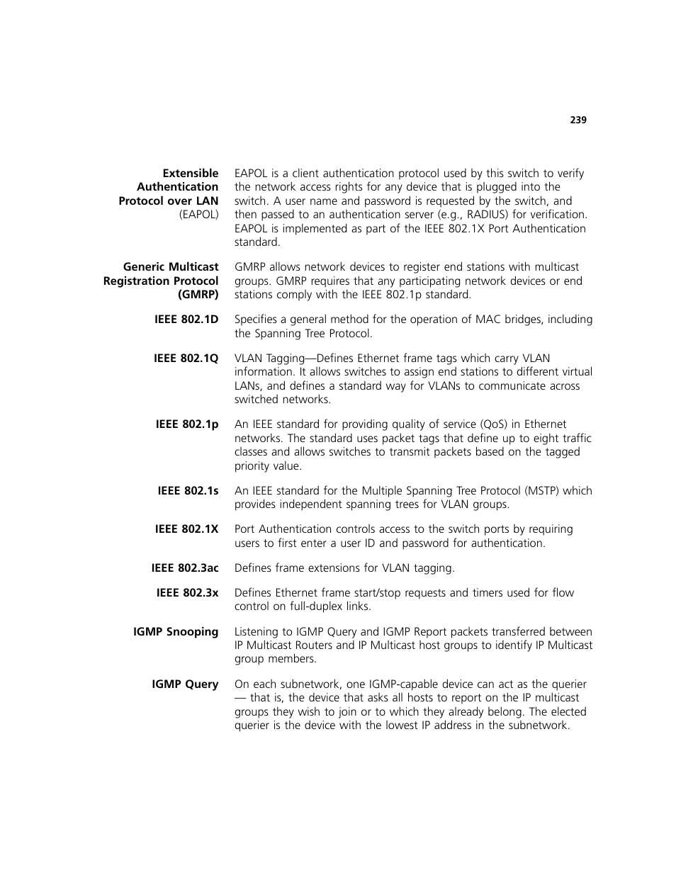 3Com 2924-PWR User Manual | Page 239 / 248