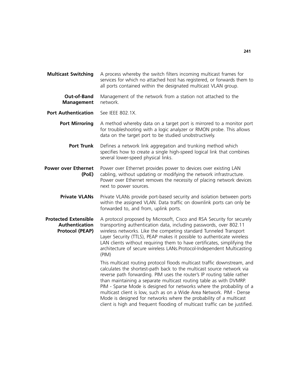 3Com 2924-PWR User Manual | Page 241 / 248