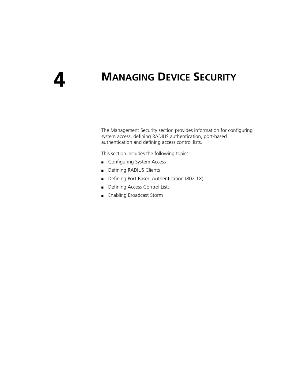 Managing device security, Anaging, Evice | Ecurity | 3Com 2924-PWR User Manual | Page 49 / 248