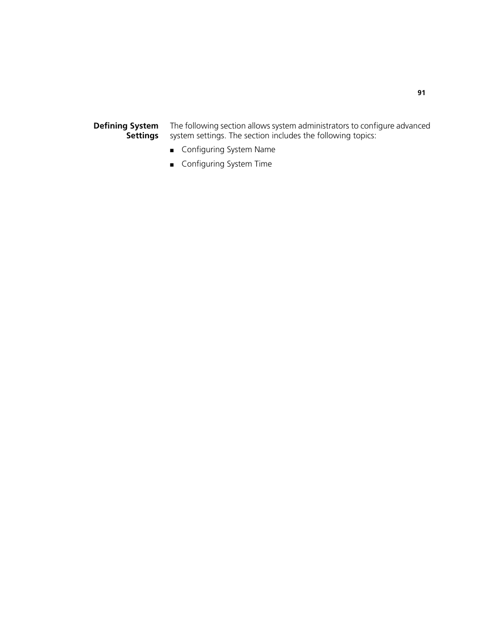 Defining system settings | 3Com 2924-PWR User Manual | Page 91 / 248