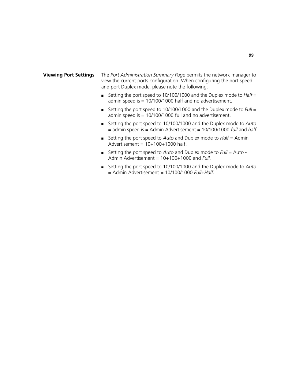 Viewing port settings | 3Com 2924-PWR User Manual | Page 99 / 248