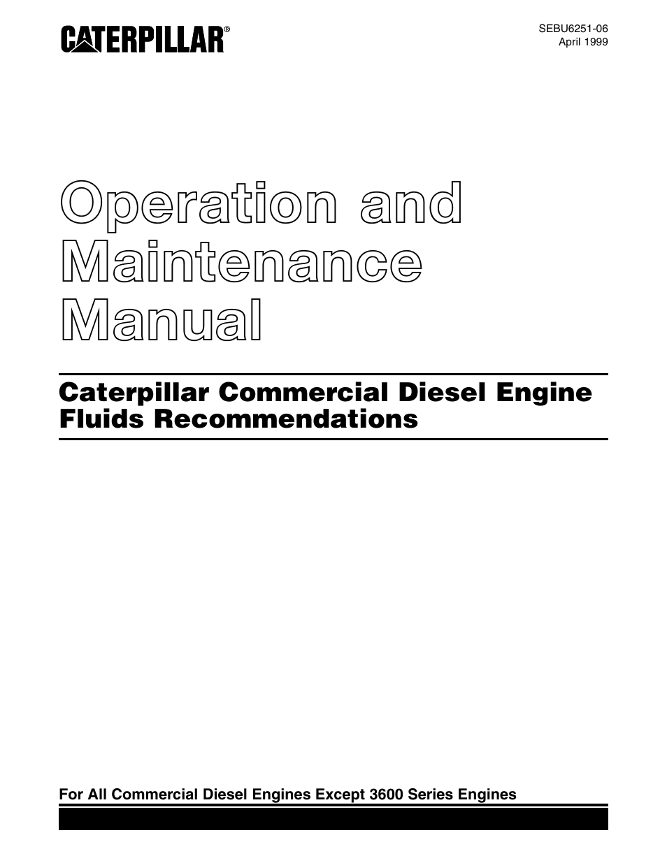 3Com Caterpillar Commercial Diesel Engine SEBU6251-06 User Manual | 42 pages