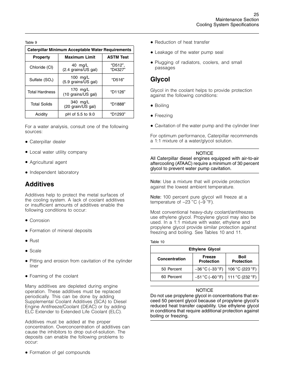 Additives, Glycol | 3Com Caterpillar Commercial Diesel Engine SEBU6251-06 User Manual | Page 25 / 42