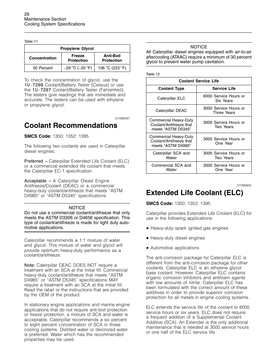 Coolant recommendations, Extended life coolant (elc) | 3Com Caterpillar Commercial Diesel Engine SEBU6251-06 User Manual | Page 26 / 42