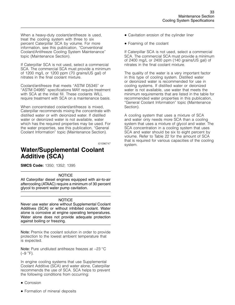 Water/supplemental coolant additive (sca) | 3Com Caterpillar Commercial Diesel Engine SEBU6251-06 User Manual | Page 33 / 42