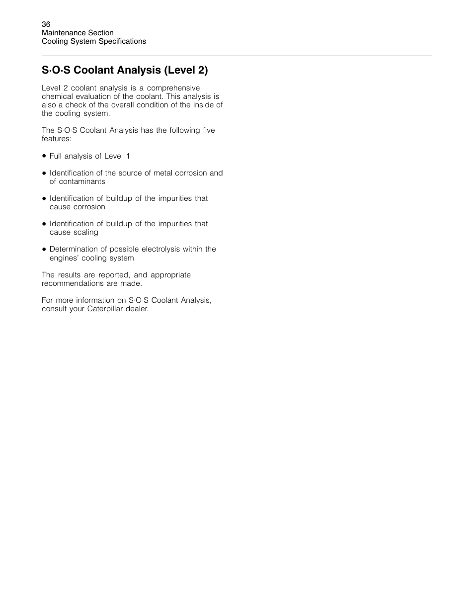 S·o·s coolant analysis (level 2) | 3Com Caterpillar Commercial Diesel Engine SEBU6251-06 User Manual | Page 36 / 42