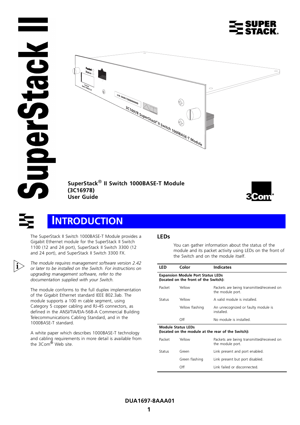 3Com 1000BASE User Manual | 6 pages