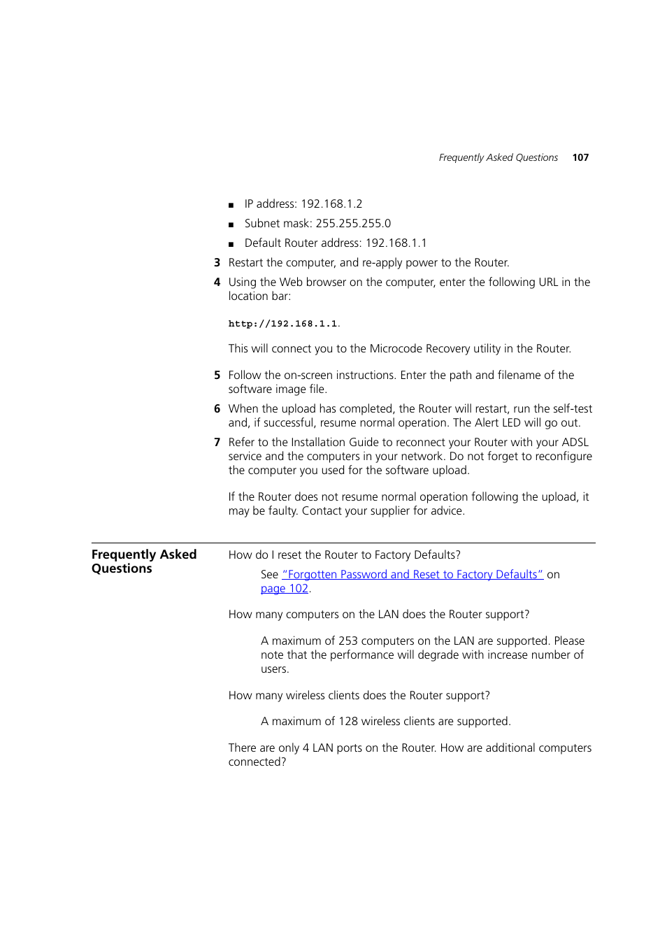 Frequently asked questions | 3Com 3CRWDR200A-75 User Manual | Page 107 / 144