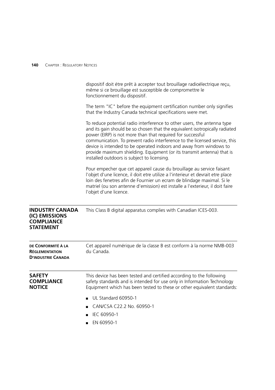 Safety compliance notice | 3Com 3CRWDR200A-75 User Manual | Page 140 / 144