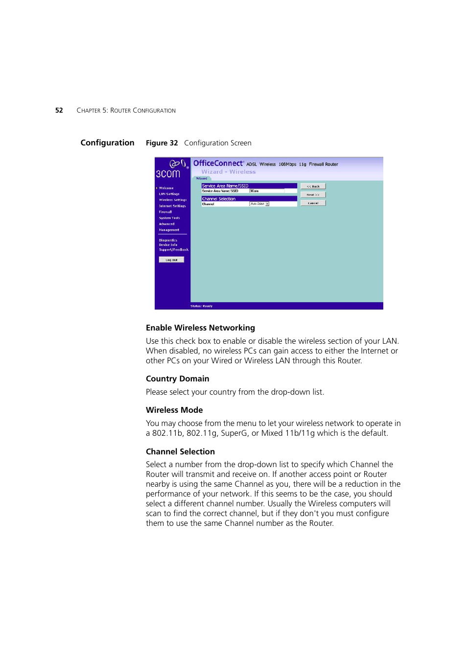 Configuration | 3Com 3CRWDR200A-75 User Manual | Page 52 / 144