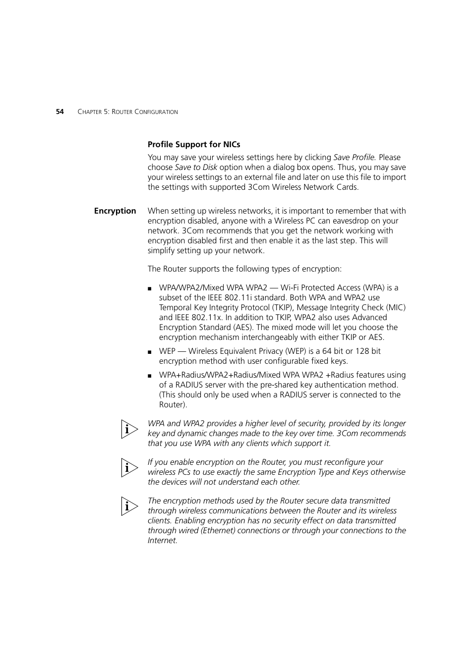 Encryption | 3Com 3CRWDR200A-75 User Manual | Page 54 / 144