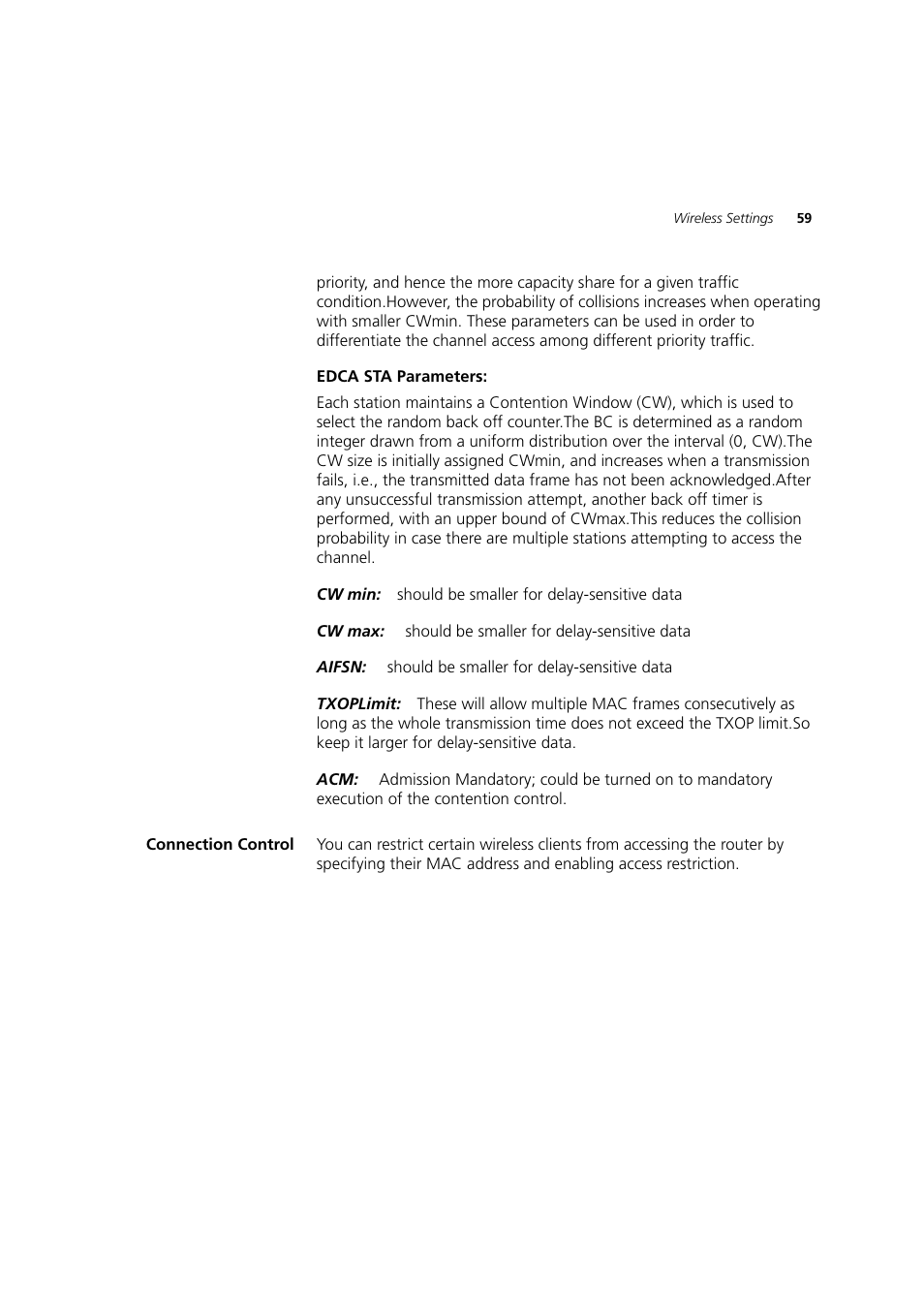 Connection control | 3Com 3CRWDR200A-75 User Manual | Page 59 / 144