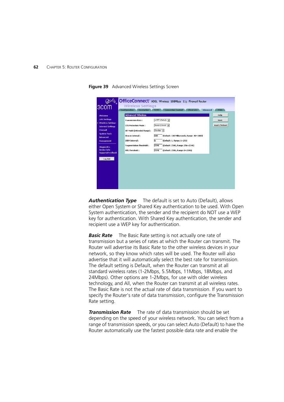 3Com 3CRWDR200A-75 User Manual | Page 62 / 144